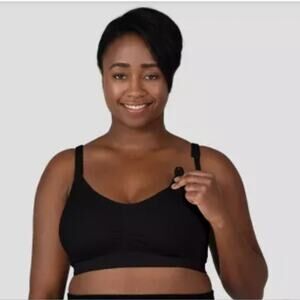 Bravado Basics Nursing Bra XXL Black Wireless Maternity Pregnancy, Comfort Bra